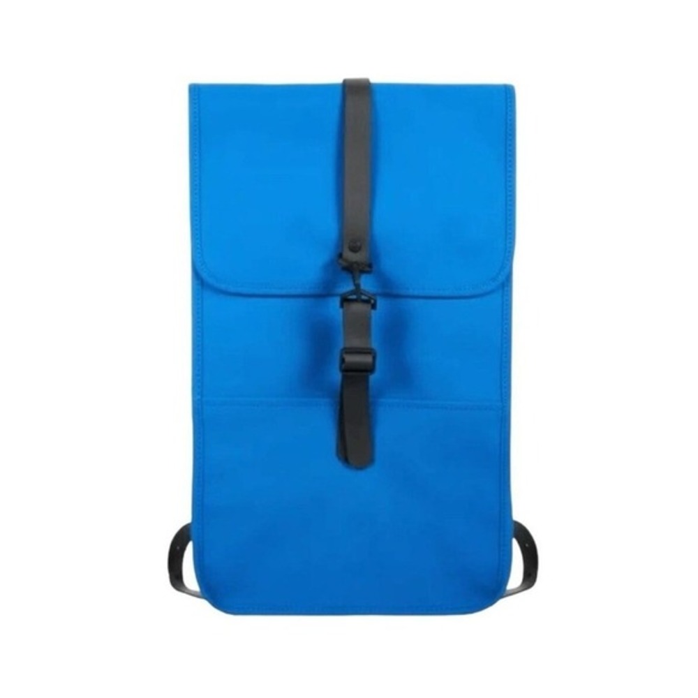 Rains Solid W3 Waves Backpack Blue Black PU Waterproof Adjustable Shoulder Strap